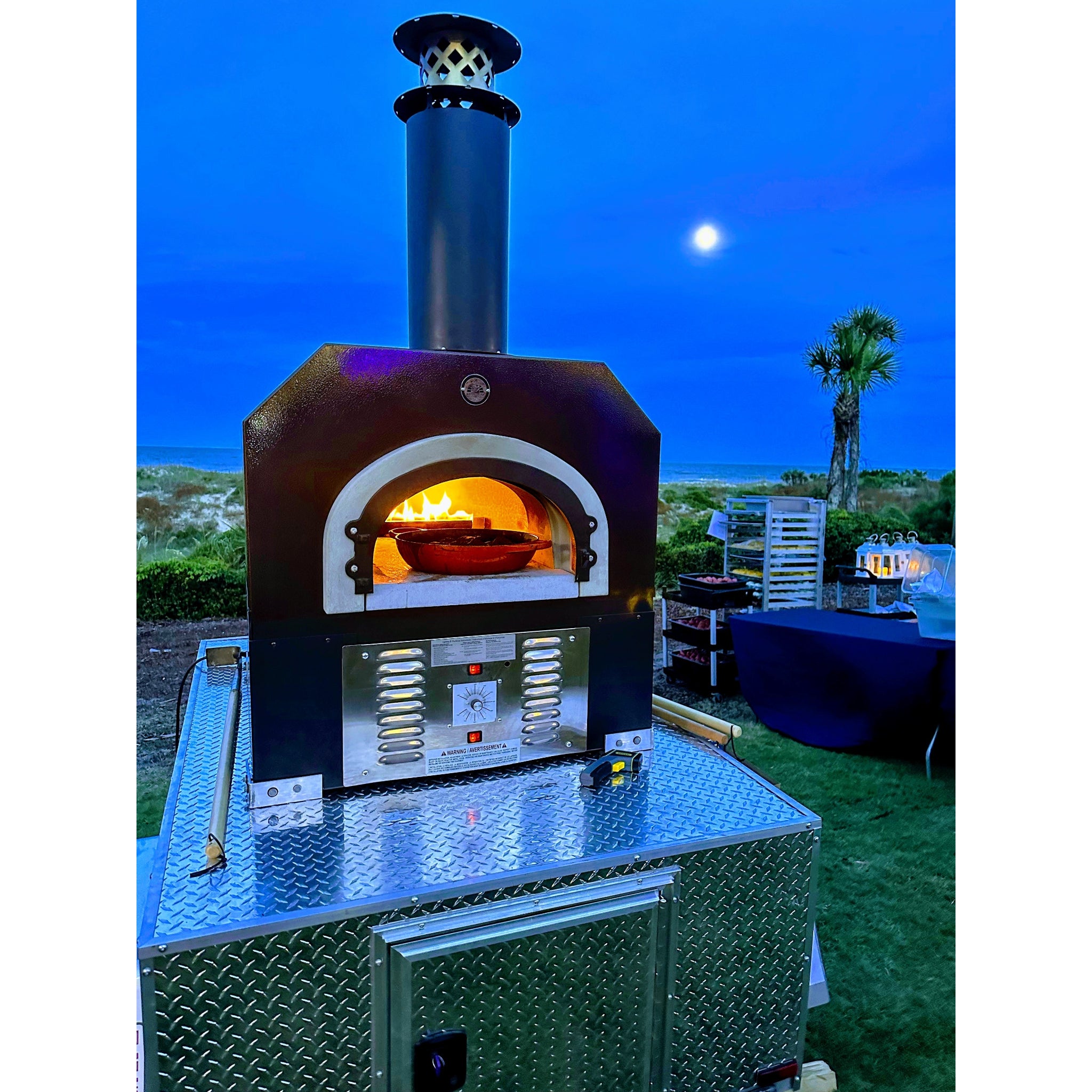 Chicago Brick Oven CBO-750 Hybrid Tailgater Pizza Oven Trailer with Hood CBO-O-TAIL-750-HYB
